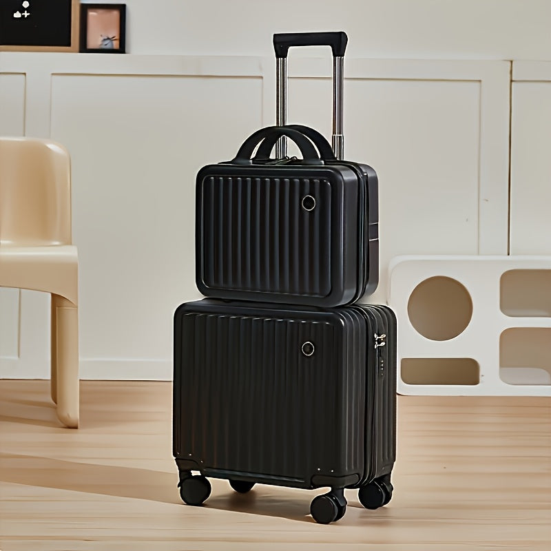 18-Inch Pink Minimalist Hard Shell Spinner Luggage with Phone Stand
