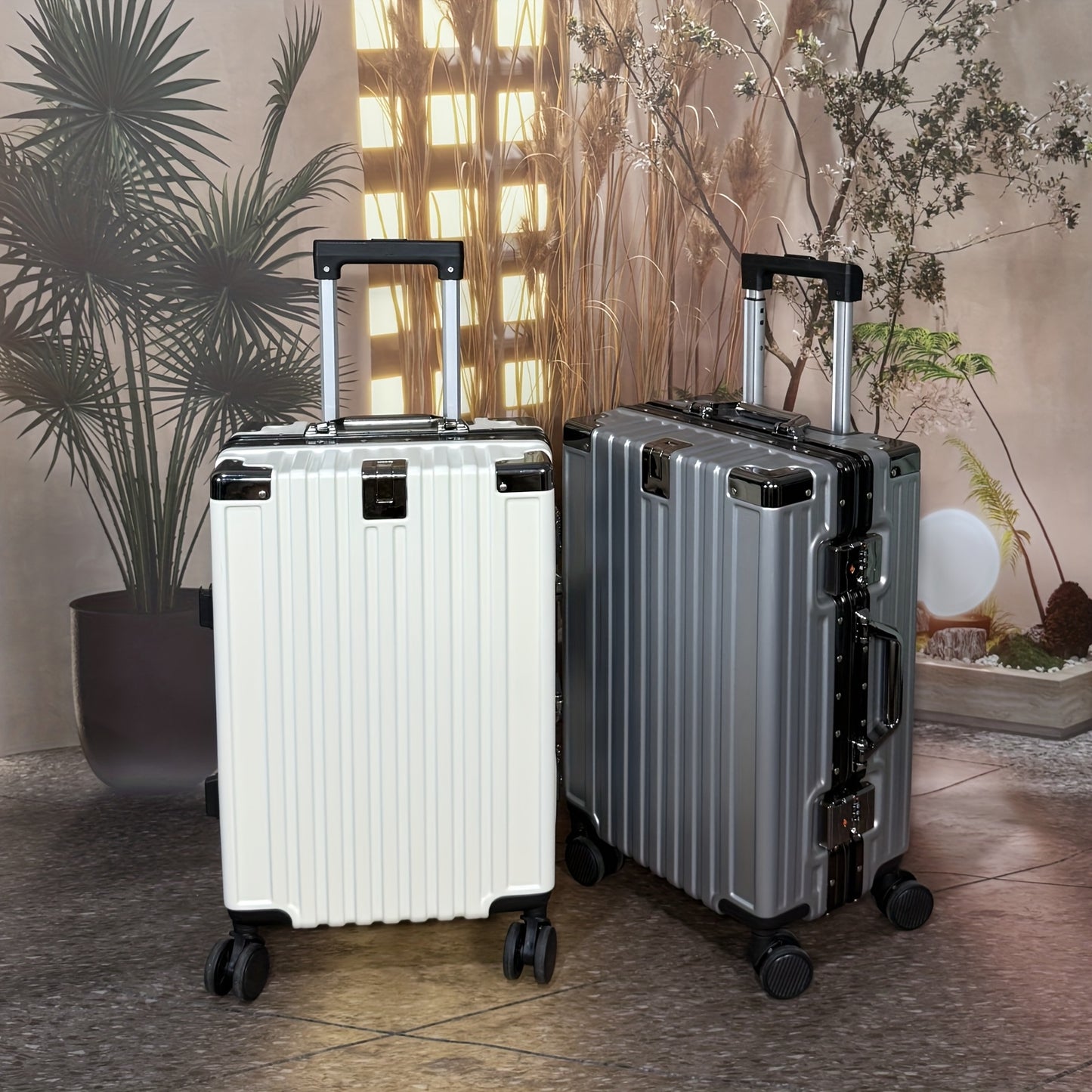 1pc 22\u002F26 Inch Multi-Functional Aluminum Frame Suitcase