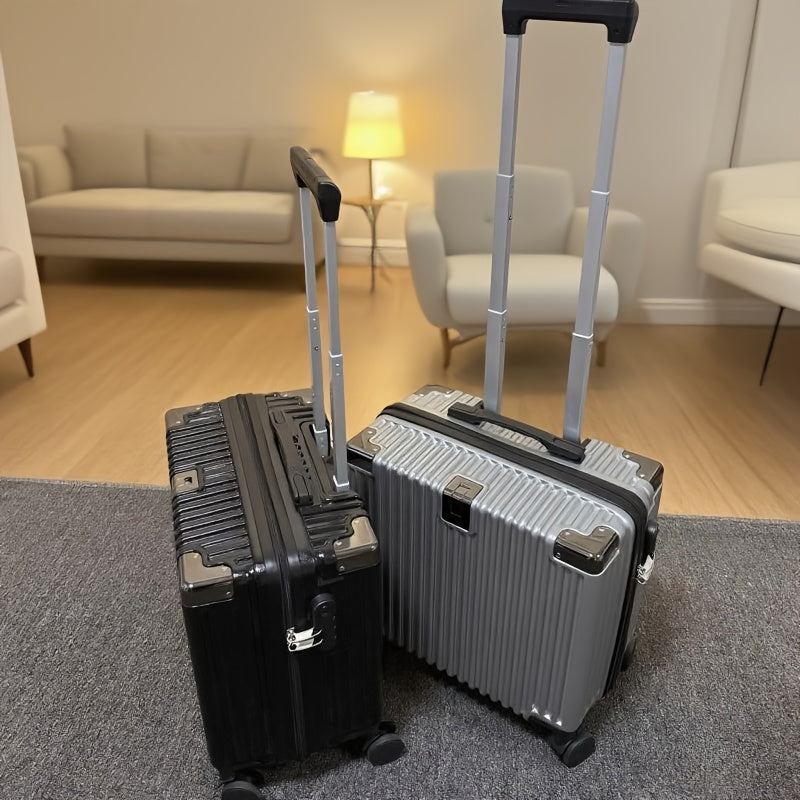 18-Inch Stylish Mini Trolley Suitcase with Three-Section Design