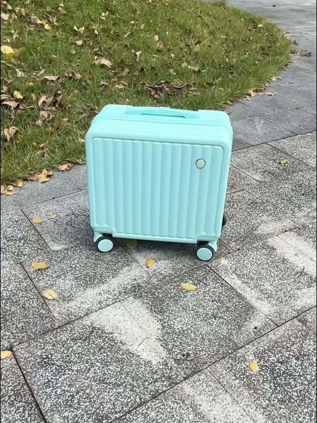 18-Inch Pink Minimalist Hard Shell Spinner Luggage with Phone Stand