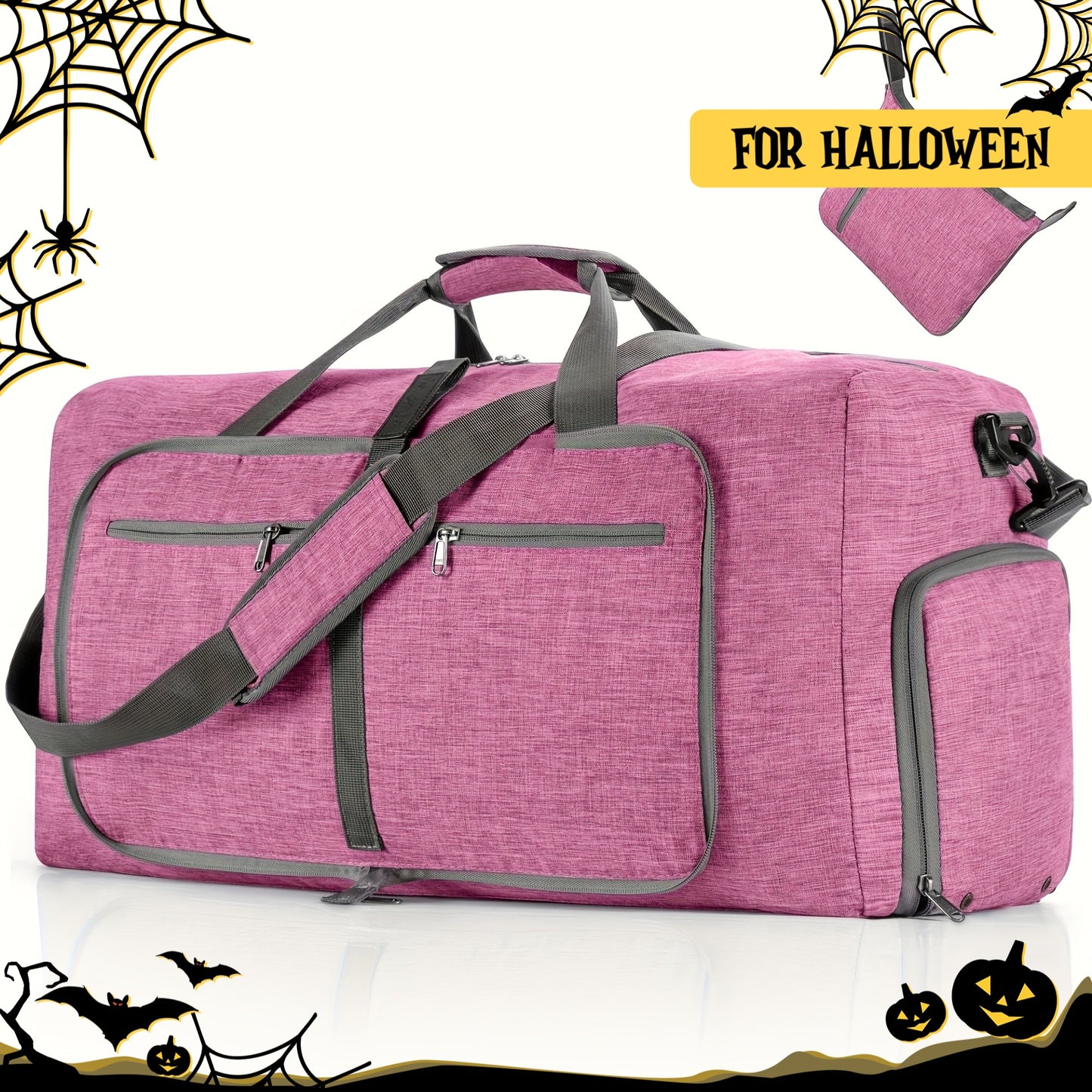 Large Capacity Travel Gym Bag with Shoe Compartment - Heavy-Duty duffel with Zipper Closure