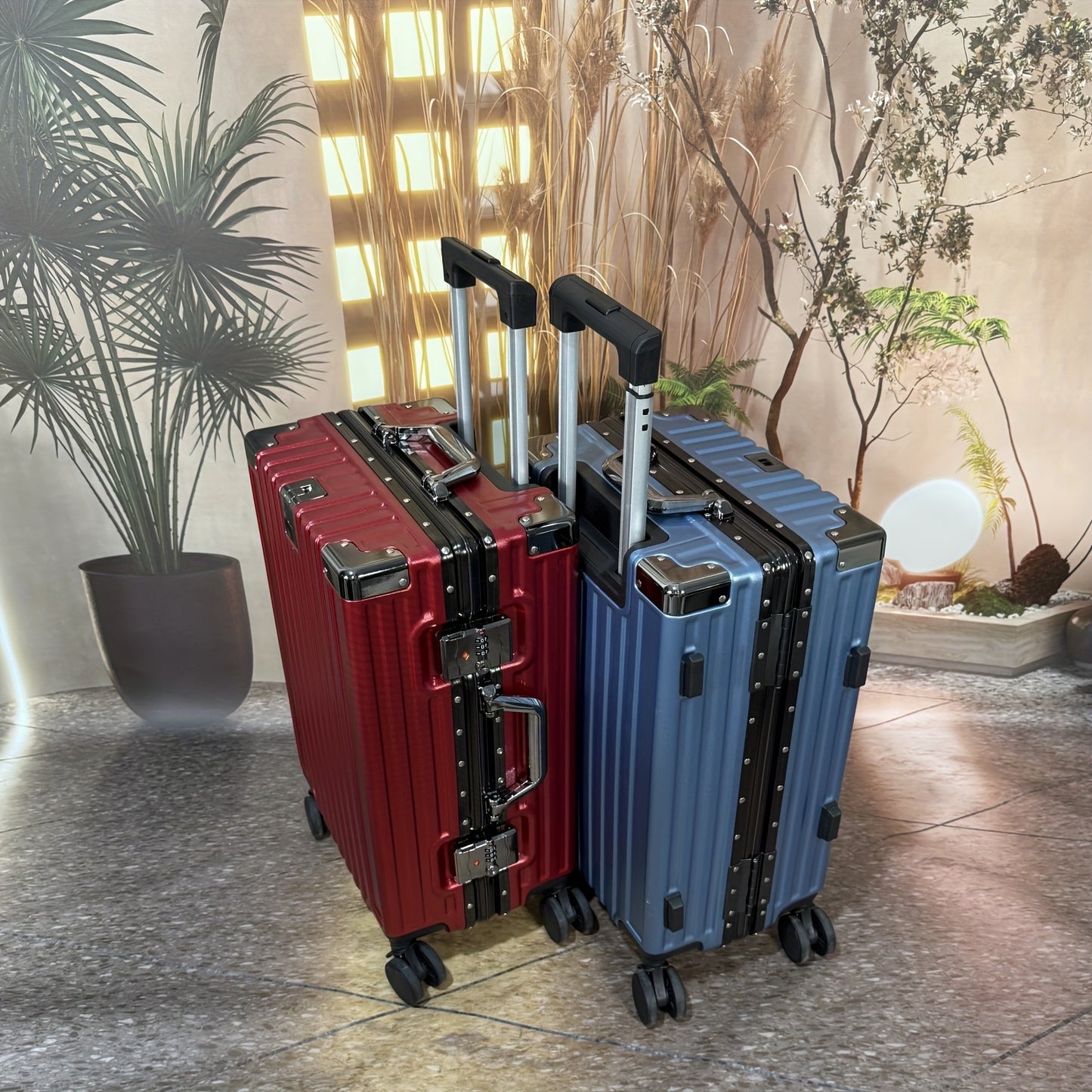 1pc 22\u002F26 Inch Multi-Functional Aluminum Frame Suitcase