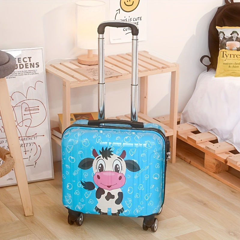 Cute Mini 18-Inch Spinner Suitcase with Silent Wheels – Adorable Animal & Food Design