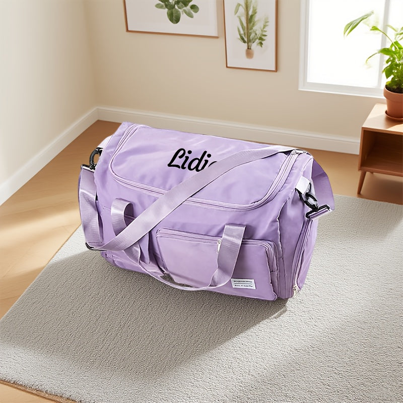 1pc Custom Name Embroidered Luggage Bag with Multiple Compartments for Easy Storage
