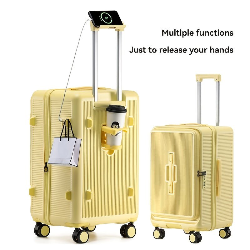 1pc Large Suitcase with USB Charging Ports