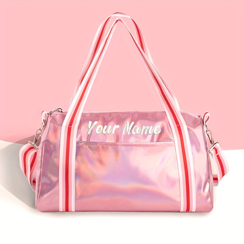 Laser bag with customize name Large capacity dance yoga gym bag with oblique cross-handle travel