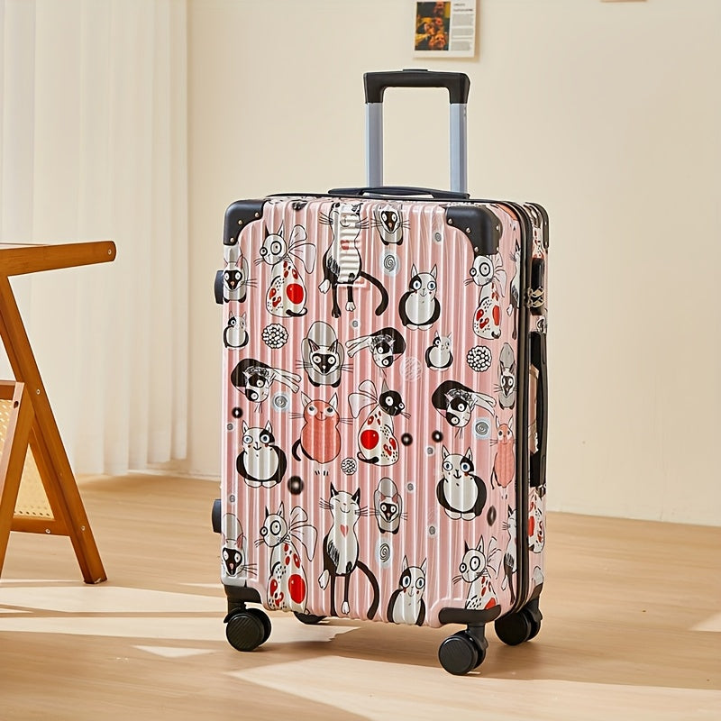 Fashion Graffiti 24-Inch Large Capacity Luggage with Spinner Wheels, TSA Lock