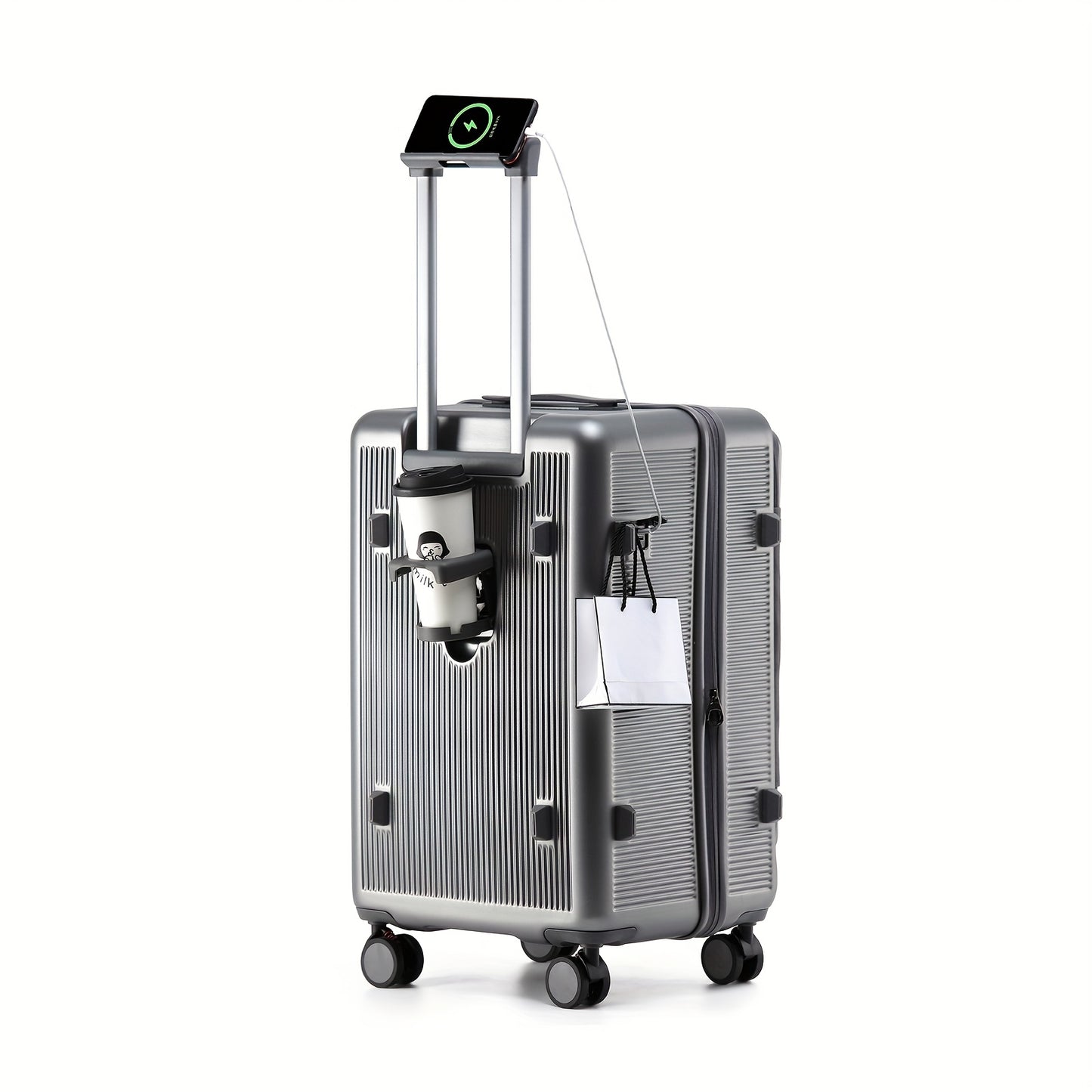 1pc Large Suitcase with USB Charging Ports