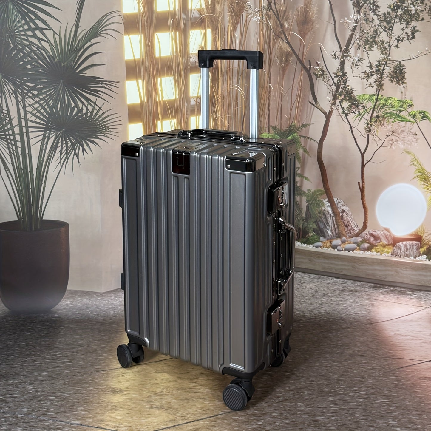 1pc 22\u002F26 Inch Multi-Functional Aluminum Frame Suitcase