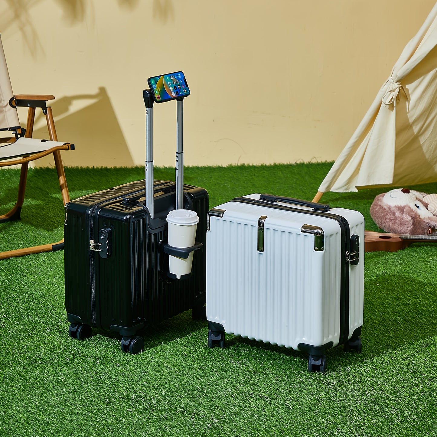 1pc 18-Inch Luggage, Travel Function Carry-On Luggage