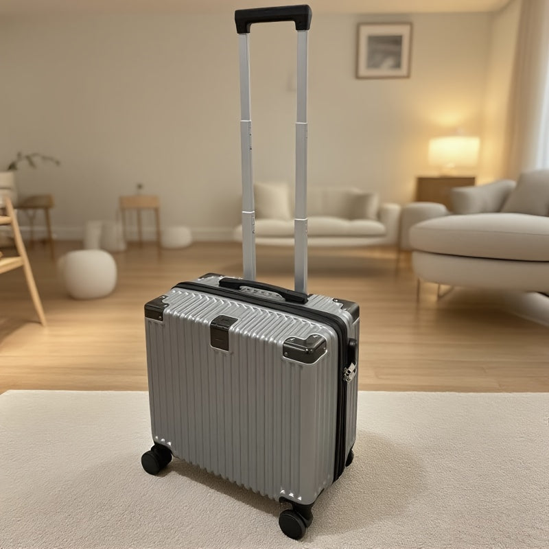 18-Inch Stylish Mini Trolley Suitcase with Three-Section Design