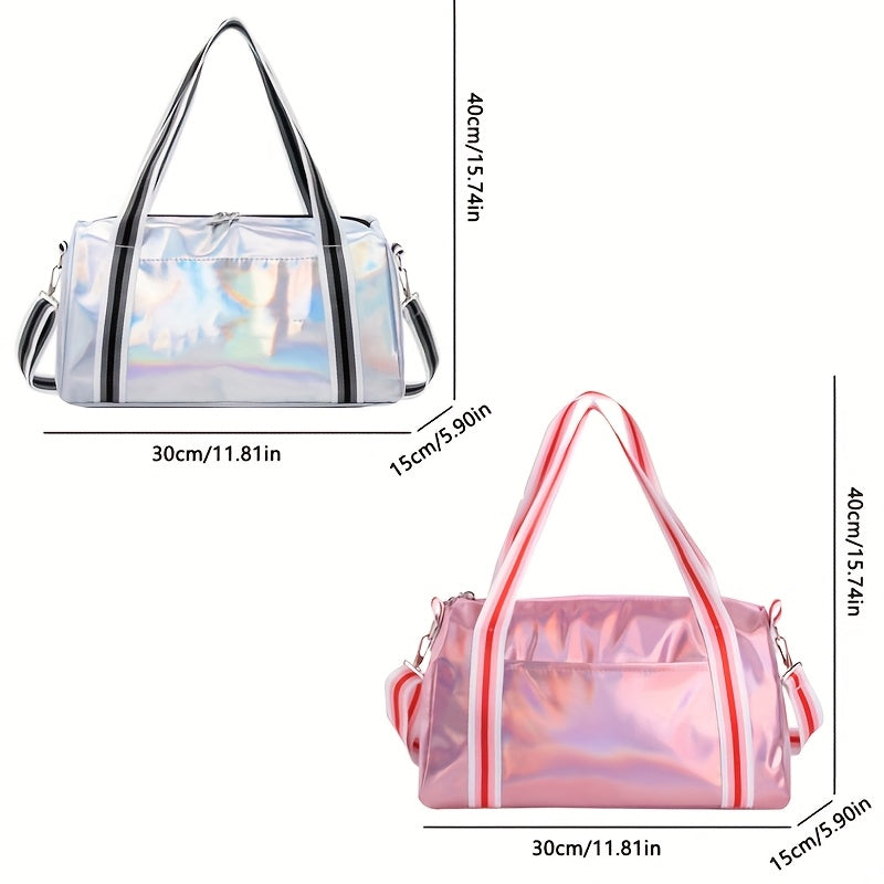 Laser bag with customize name Large capacity dance yoga gym bag with oblique cross-handle travel