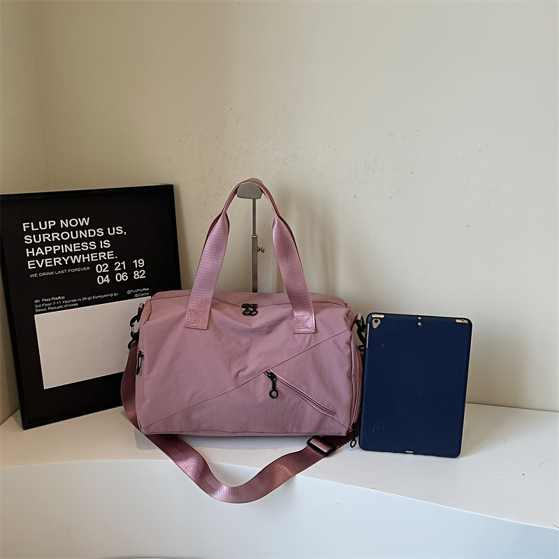 Women's Large Capacity Heavy-Duty Nylon Gym Duffel Bag with Wet\u002FDry Shoe Compartment