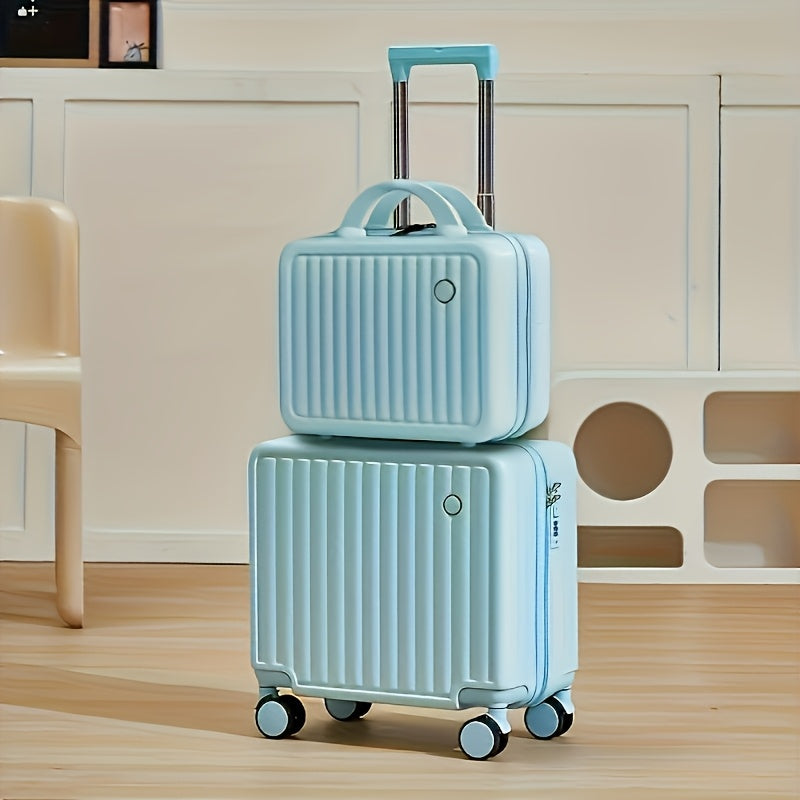 18-Inch Pink Minimalist Hard Shell Spinner Luggage with Phone Stand