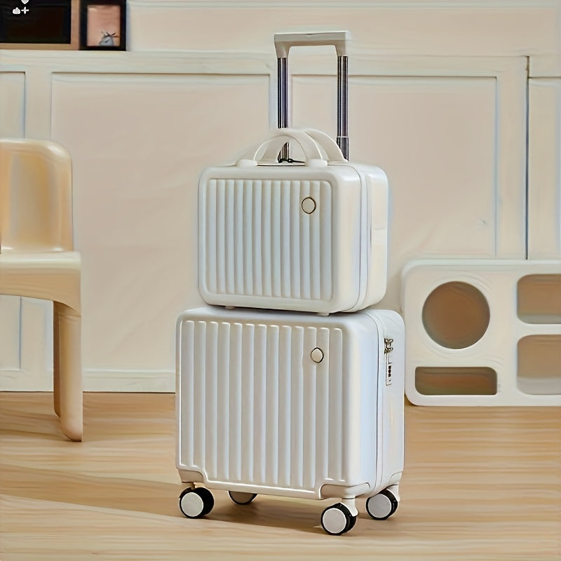 18-Inch Pink Minimalist Hard Shell Spinner Luggage with Phone Stand