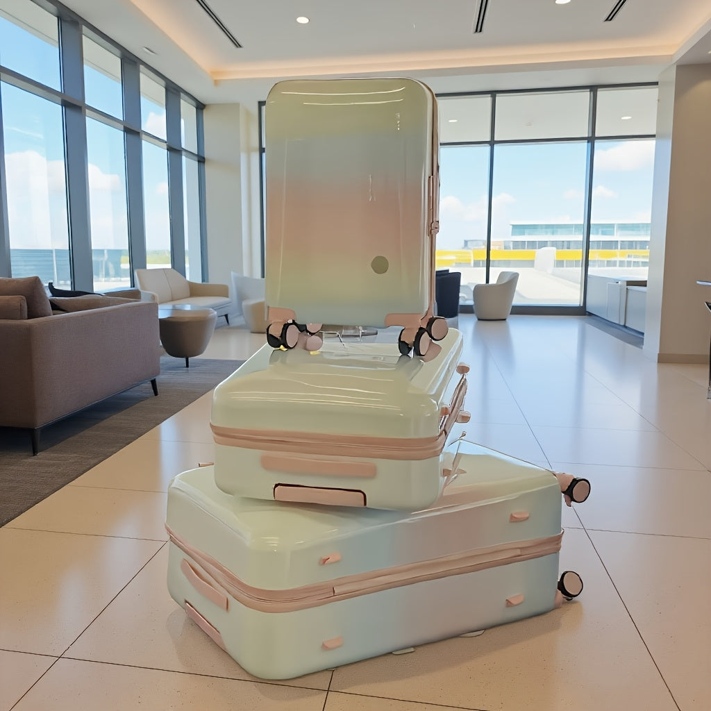 1pc of Stylish 28-Inch Gradient Color Suitcase, Multifunctional Carry-On Luggage