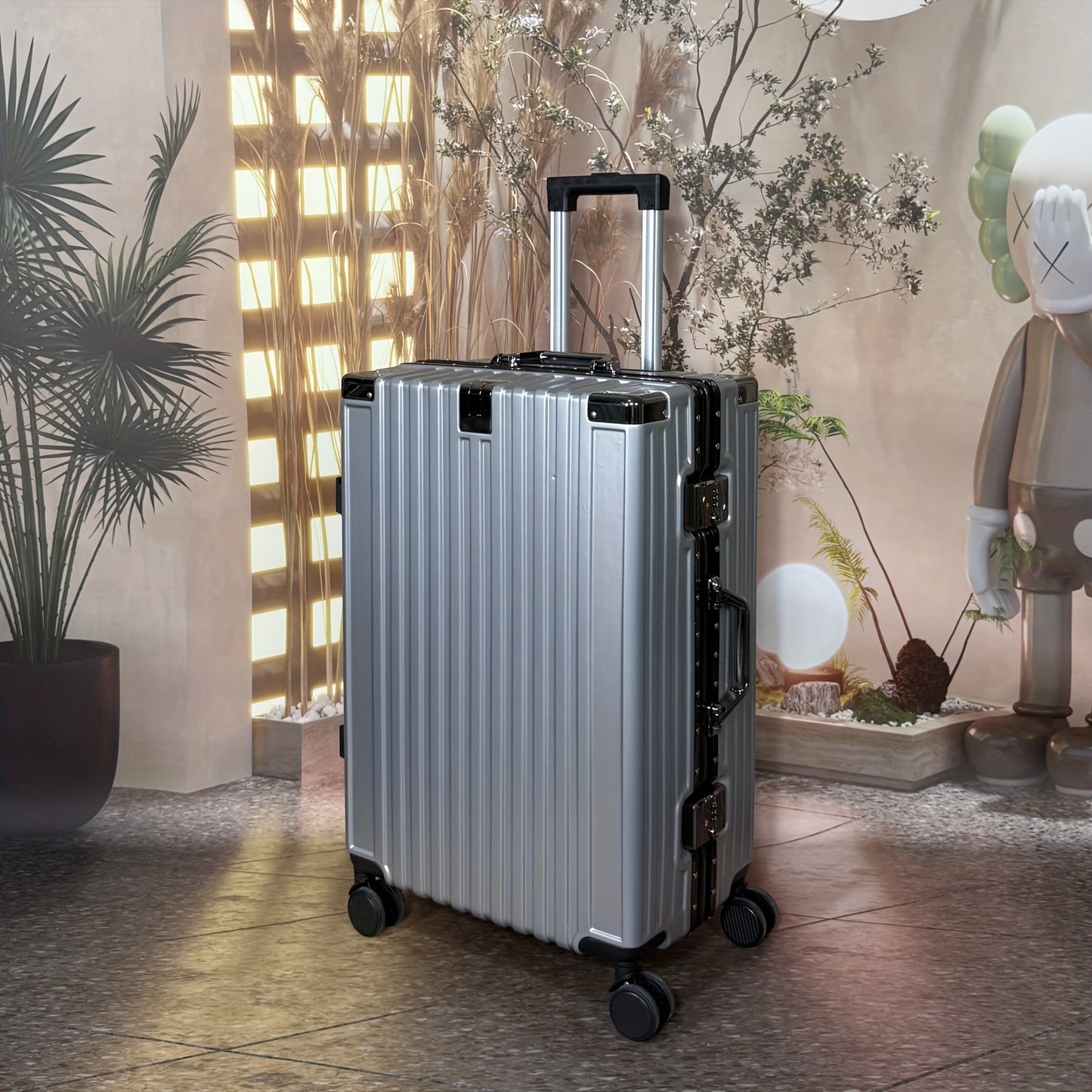 1pc 22\u002F26 Inch Multi-Functional Aluminum Frame Suitcase