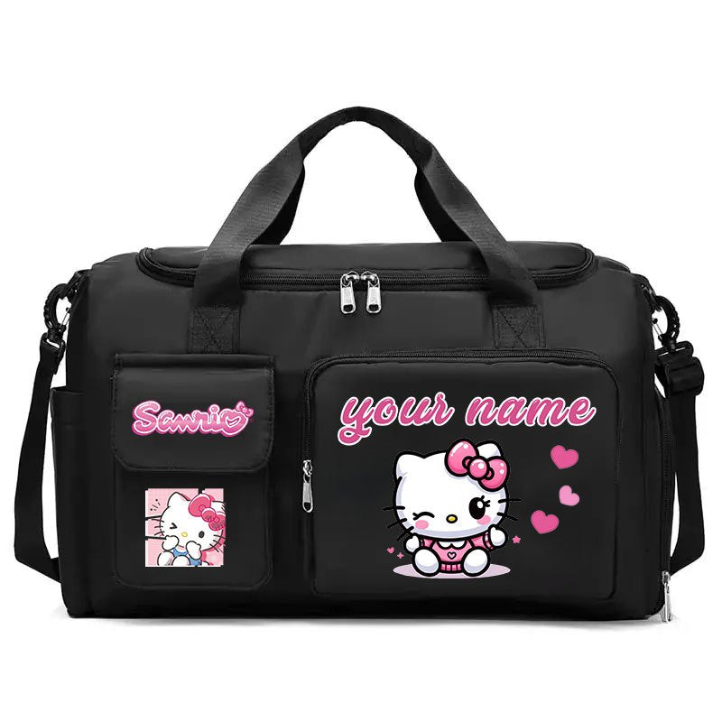 Sanrio Hello Kitty Foldable Travel Duffle Bag with Shoe Compartment & Wet