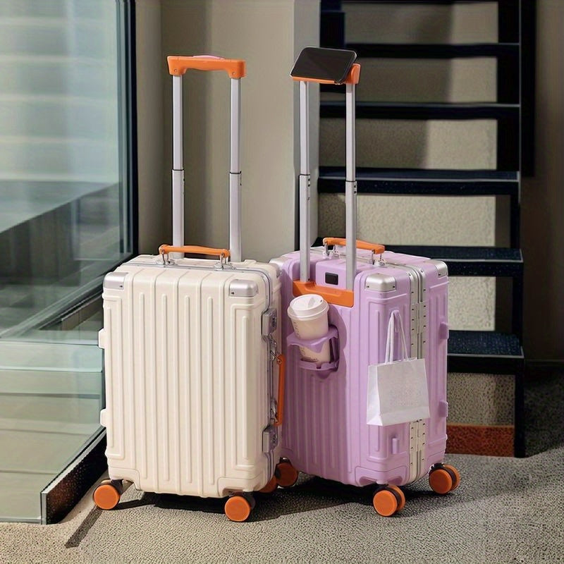 Colorful Aluminum Frame Sleek Aluminum Luggage Set - 22\u002F24 Inch Modern Design