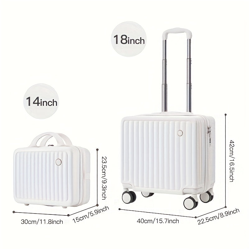 18-Inch Pink Minimalist Hard Shell Spinner Luggage with Phone Stand