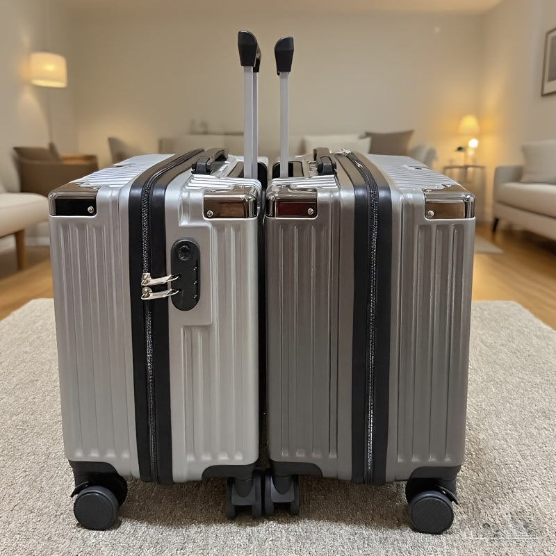 18-Inch Stylish Mini Trolley Suitcase with Three-Section Design