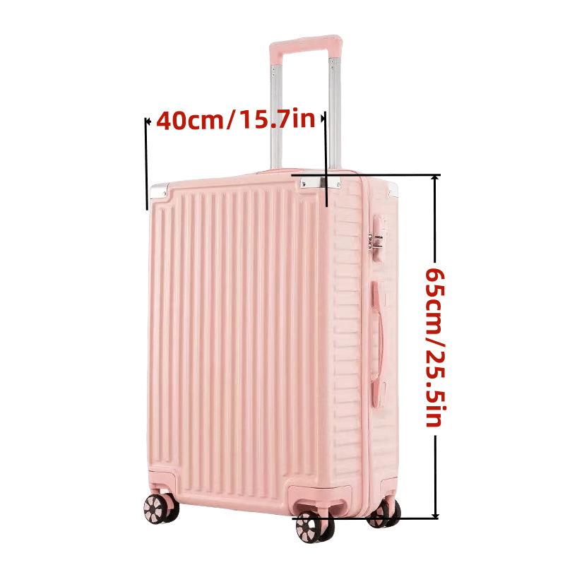 20-inch Aluminum Frame Carry-On Suitcase - Light Luxury ABS Hardshell Luggage with Password Lock