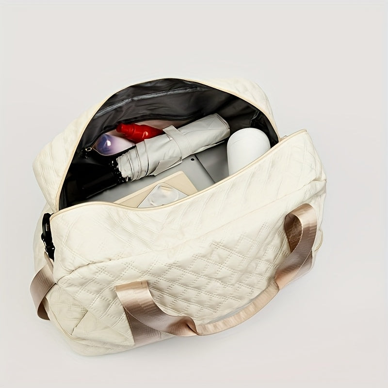 Personalized Quilted Travel Luggage Bag with Custom Name, Women'S Check-In Bag