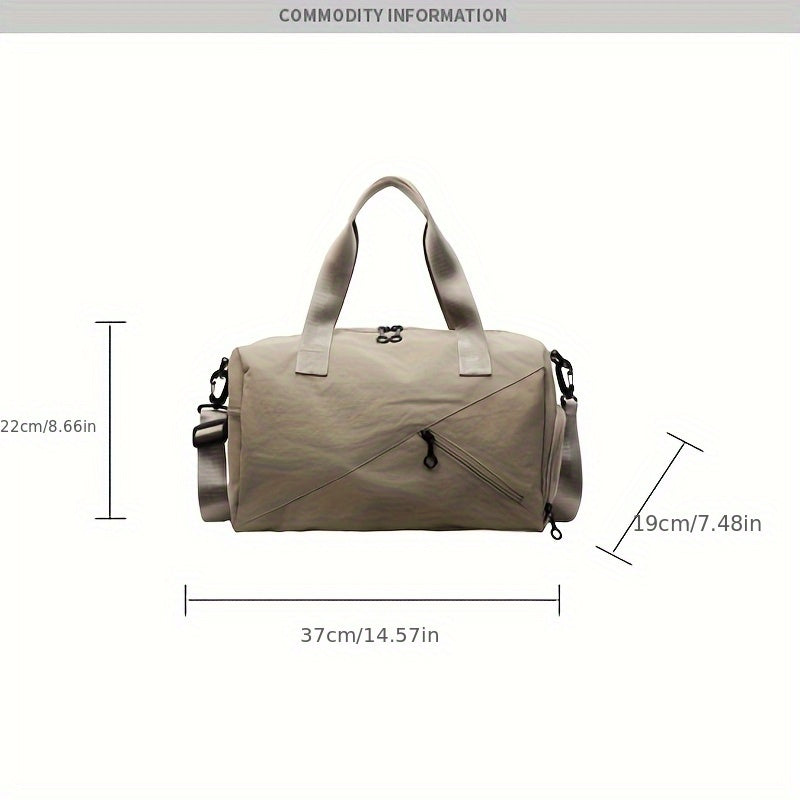 Women's Large Capacity Heavy-Duty Nylon Gym Duffel Bag with Wet\u002FDry Shoe Compartment
