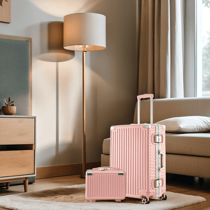 20-inch Aluminum Frame Carry-On Suitcase - Light Luxury ABS Hardshell Luggage with Password Lock