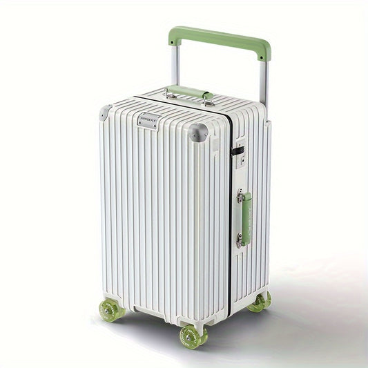 Wide Pull Handle Zipper PC Material Transparent Wheel Combination Lock Suitcase Handle with Cup Holder Travel Box Suitable for Moving and Travel Use