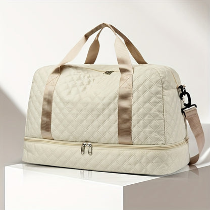 Personalized Quilted Travel Luggage Bag with Custom Name, Women'S Check-In Bag