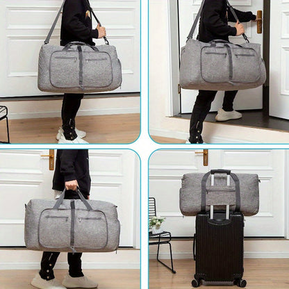 Large Capacity Travel Gym Bag with Shoe Compartment - Heavy-Duty duffel with Zipper Closure