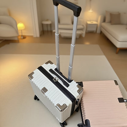 18-Inch Stylish Mini Trolley Suitcase with Three-Section Design
