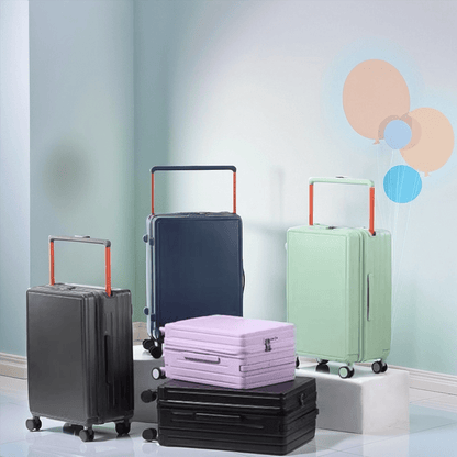 Wide Suitcase with Handle Travel Zipper Case
