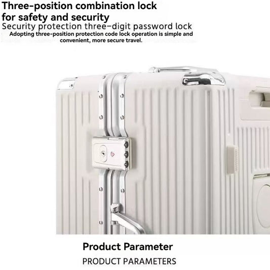 Thickened Suitcase 24\u002F26 Inch for Women - Reinforced Aluminum Frame Enhances Drop Resistance