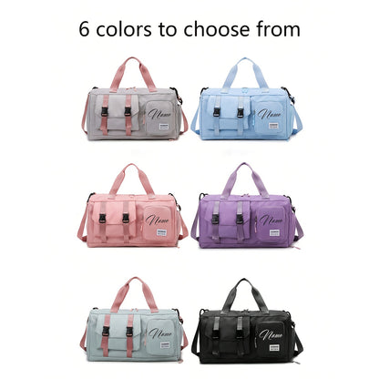 Travel Bag - Personalized Durable Polyester Shoulder Bag with Multiple Pockets, Adjustable Strap