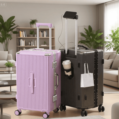 Thickened Suitcase 24\u002F26 Inch for Women - Reinforced Aluminum Frame Enhances Drop Resistance