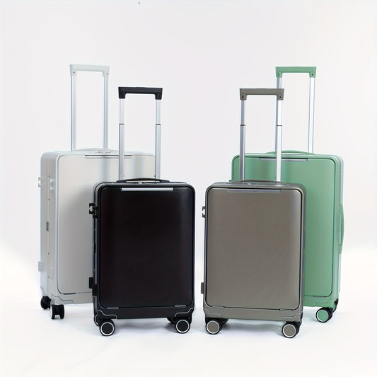 20-Inch Aluminum Frame Suitcase, TSA Approved, Light Luxury Texture Trend Travel New Style