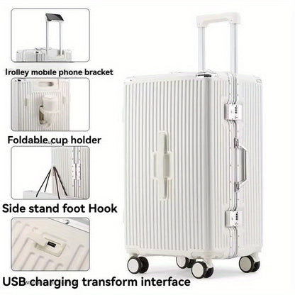 20-26 Inch Thickened Aluminum Frame Carry-On Suitcase with TSA Lock