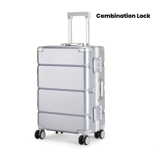 1pc 20-inch aluminum frame suitcase, large capacity suitcase