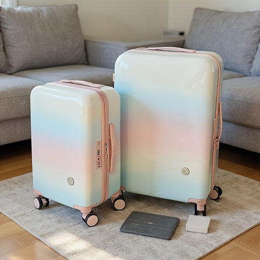 1pc of Stylish 28-Inch Gradient Color Suitcase, Multifunctional Carry-On Luggage
