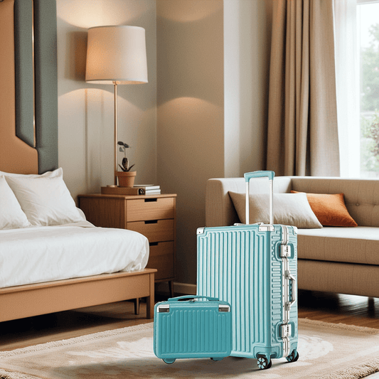 20-inch Aluminum Frame Carry-On Suitcase - Light Luxury ABS Hardshell Luggage with Password Lock