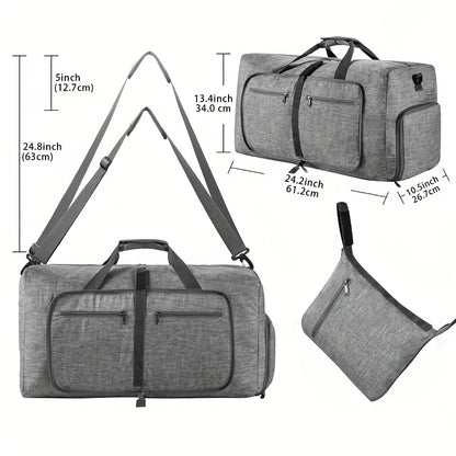 Large Capacity Travel Gym Bag with Shoe Compartment - Heavy-Duty duffel with Zipper Closure