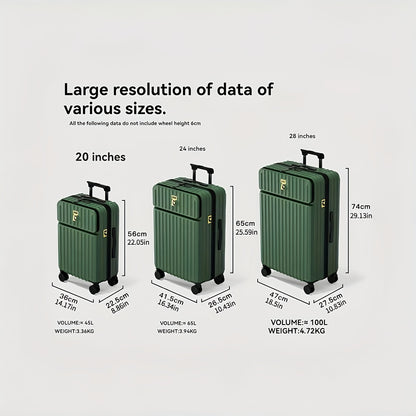 20\u002F24\u002F28 Inch PC Material Pull-on Luggage Set - Multiple Colors Available