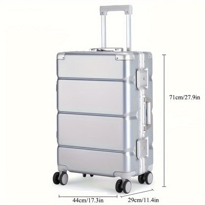 1pc 20-inch aluminum frame suitcase, large capacity suitcase