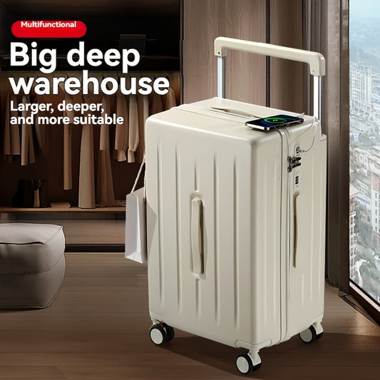 1pc of large capacity luggage with multifunctional enlarged trolley case