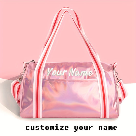 Laser bag with customize name Large capacity dance yoga gym bag with oblique cross-handle travel