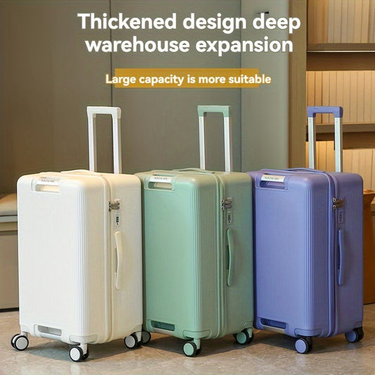 1pc Large Capacity Thickened Trolley Suitcase with Quiet Omni-Wheels