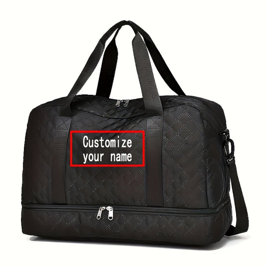 Personalized Quilted Travel Luggage Bag with Custom Name, Women'S Check-In Bag