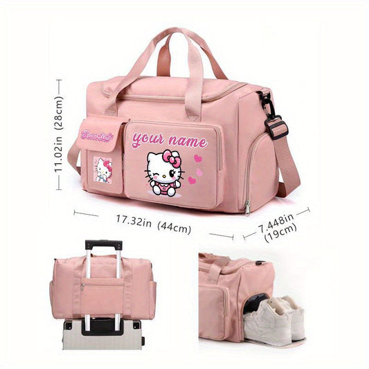 Sanrio Hello Kitty Foldable Travel Duffle Bag with Shoe Compartment & Wet